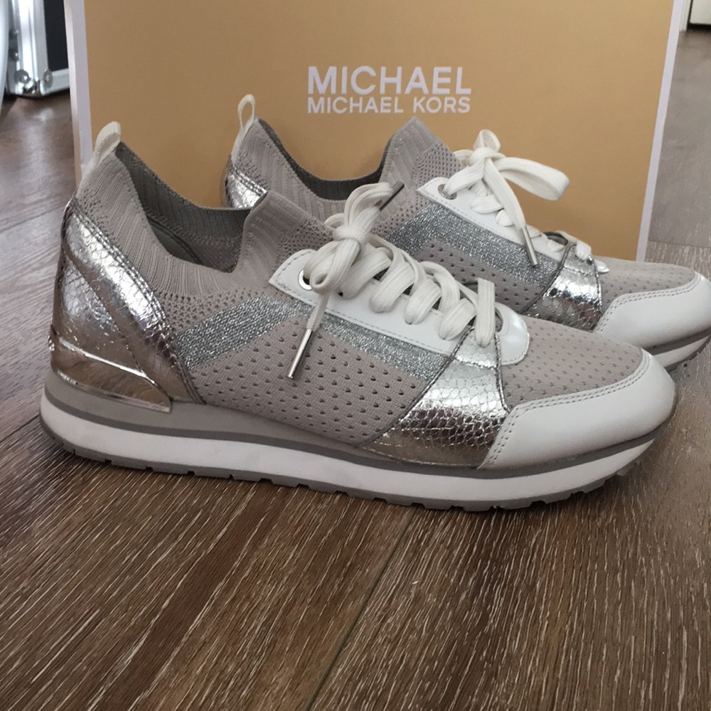 Slip-on Michael Kors Billie knit trainers silver
